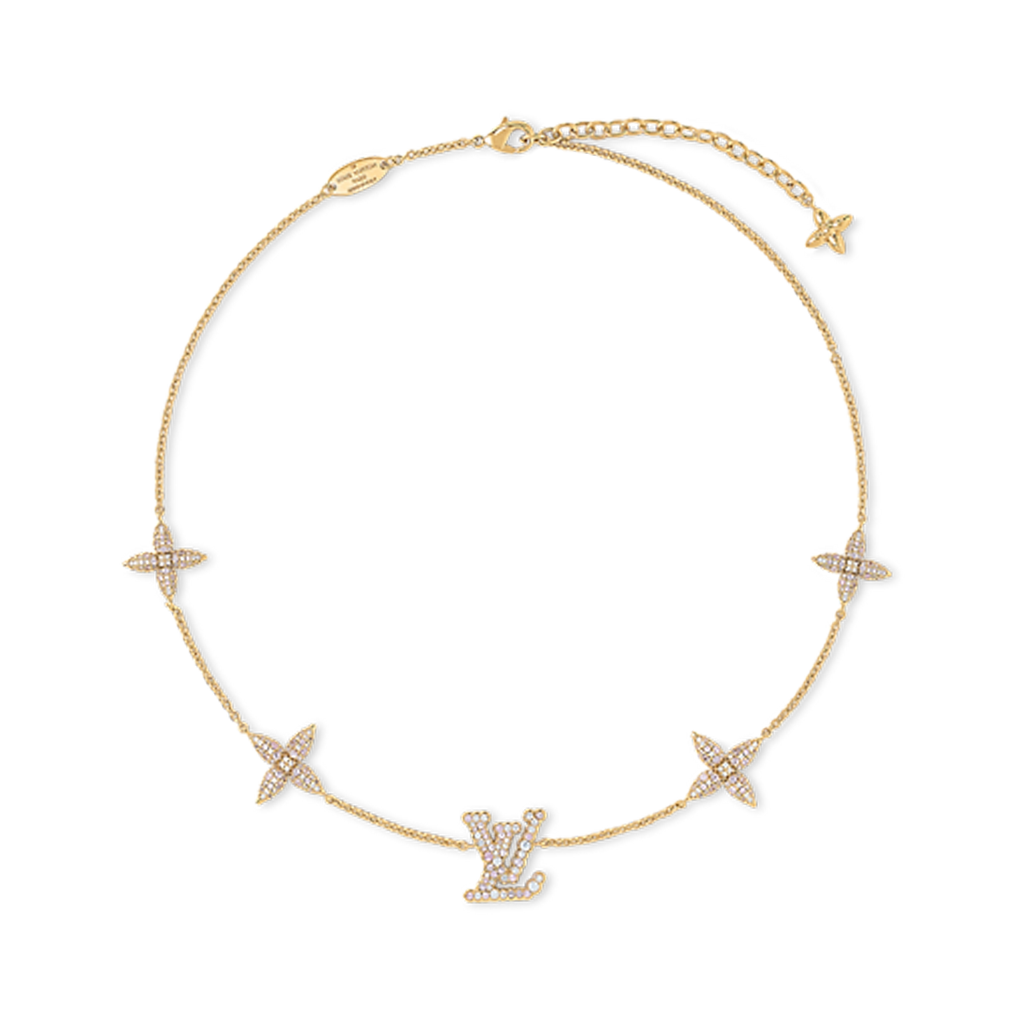 Louis Vuitton Corriet LV Iconic Pendant Necklace Gp Rhinestone Gold From  Japan | eBay