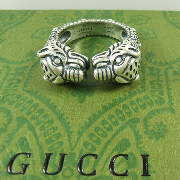 Gucci Crystal Tiger Heads Double Wrap Ring - Gold-Tone Metal Cocktail Ring,  Rings - GUC1305524 | The RealReal