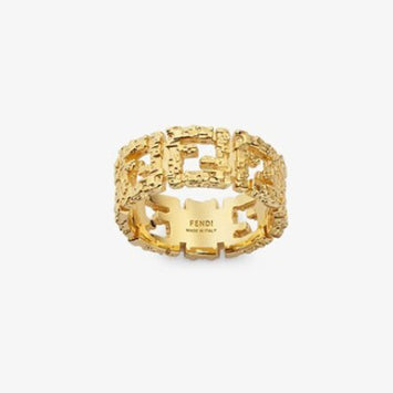 F is Fendi Double Charm ring Metal and Crystal- Rose Gold size M - $263 New  With Tags - From Kaka